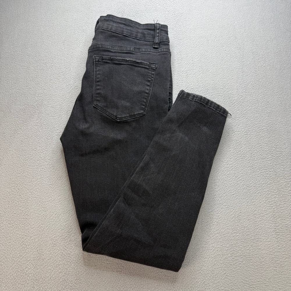 Vervet VT695 Skinny Jeans Women 28 Black Cotton Blend Raw Hem Stretch Denim